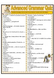 English Worksheet: ADVANCED GRAMMAR QUIZ