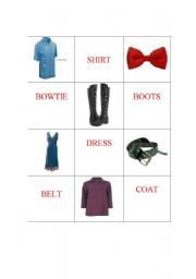 English worksheet: CLOTHES AND ACCESORIES MEMORY
