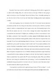 English Worksheet: The film that Ive recently seen and how it changed me