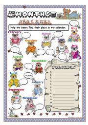 English Worksheet: Months 