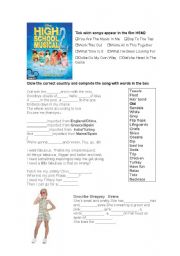 English worksheet: HSM2