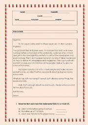 English Worksheet: Test 7th form