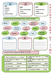 PREPOSITIONS OF TIME