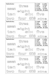 English Worksheet: Read and colour