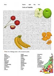 Fun Page - Fruits and Vegetables