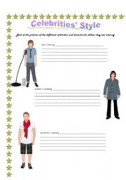 English Worksheet: Celebrities Style 2