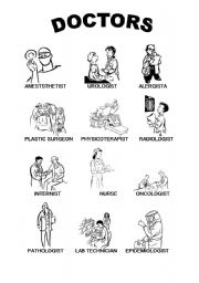 English Worksheet: Doctors (part II)