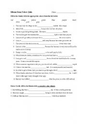 English worksheet: Color Idioms Quiz