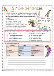 English Worksheet: Simple Sentences