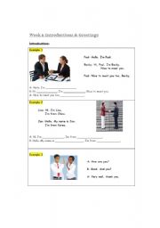 English Worksheet: Introductions