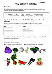 English Worksheet: nutrition