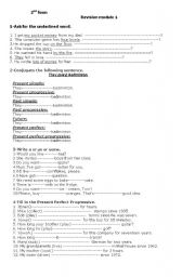 English worksheet: revision module 