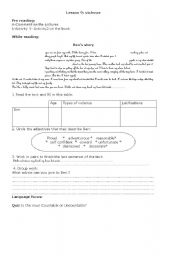 English Worksheet: bullying at school