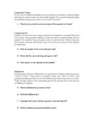 English Worksheet: Carnival round the world