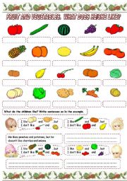 FRUIT AND VEGETABLES. WHAT DOES HE/SHE LIKE? (2)