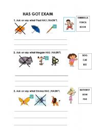 English worksheet: HAS GOT