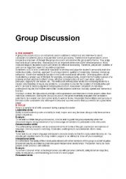 English worksheet: Skills Evaluated in Group Discussion