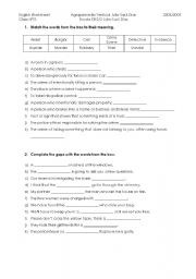 English Worksheet: crime-scene vocabulary