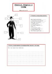 English Worksheet: Charlie Chaplins tramp physical description