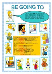 English Worksheet: BE GOING TO WITH THE SIMPSONS