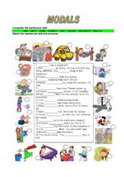 English Worksheet: MODALS