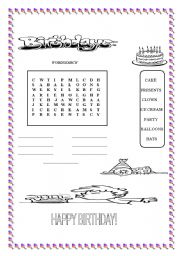 English Worksheet: BIRTHDAYS