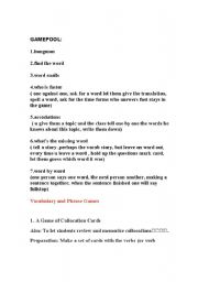 English worksheet: Game Pool