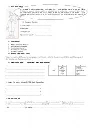 English Worksheet: Test 1 - Present simple /Continuous/Colours/Clothes/Personal Information