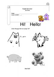 English worksheet: Hi! Hello!