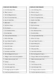 English worksheet: complete the phrases (conversation)