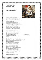 English Worksheet: COLDPLAY: VIVA LA VIDA