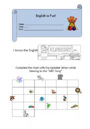 English worksheet: ABC Song Chart