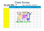 English worksheet: Likes and Dislikes survey_ part 2