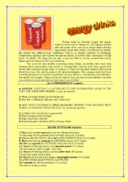 English Worksheet: ENERGY DRINKS