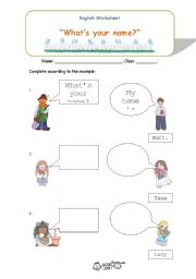 English worksheet: What´s your name?