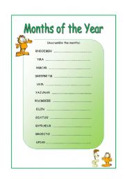 English worksheet: Months