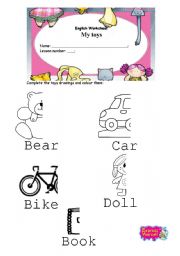 English Worksheet: Toys drawing