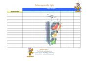 English worksheet: Behaviour traffic light