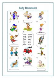 English Worksheet: BODY MOVEMENTS