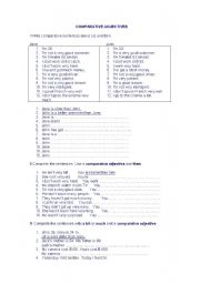 English worksheet: comparative adjectives