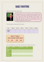 English Worksheet: Daily routine