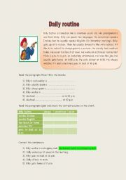 English Worksheet: Daily routine 2