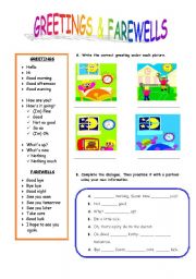 English Worksheet: GREETINGS AND FAREWELLS