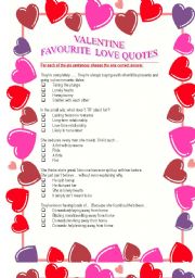 Valentine -  Love quotes (3 pages)