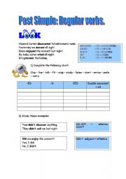 English worksheet: Past simple, regular verbs