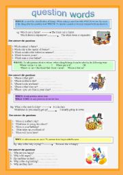 English Worksheet: Question words