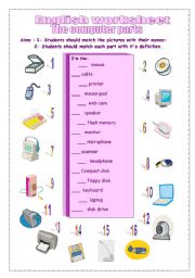 English Worksheet: computer parts2