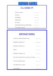 English Worksheet: Lets play with numbers!