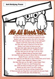 Poem about BULLYING and related exercises (2 pages)