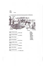 English worksheet: PRESENT PROGRESSIVE OR CONTINUOUS